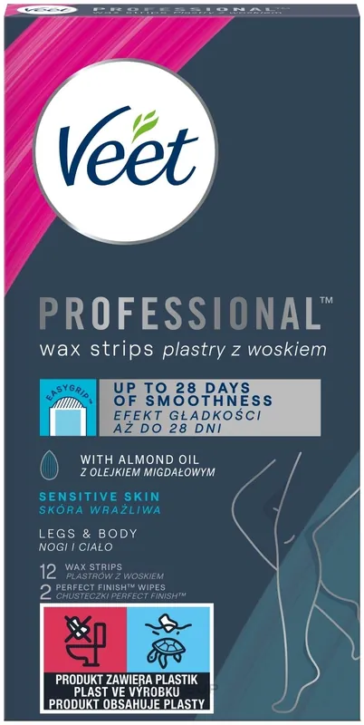 Wax Strips for Sensitive Skin with Vitamin E and Almond Oil - Bath and Body