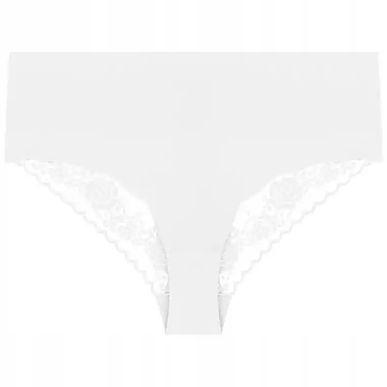 Women's Maxi Bikini Panties with Decorative Lace, White - Clothes