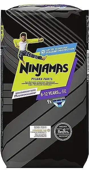 Ninjamas Pyjama Boy Pants, 8-12 Years (27-43 kg), 9 Pcs