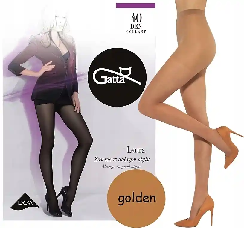 Tights "Laura" 40 Den, golden - Clothes