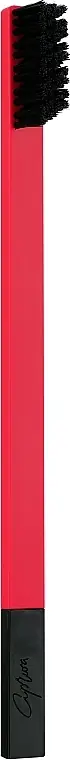 Medium bristle toothbrush, bright red with a black matte cap - Bath and Body