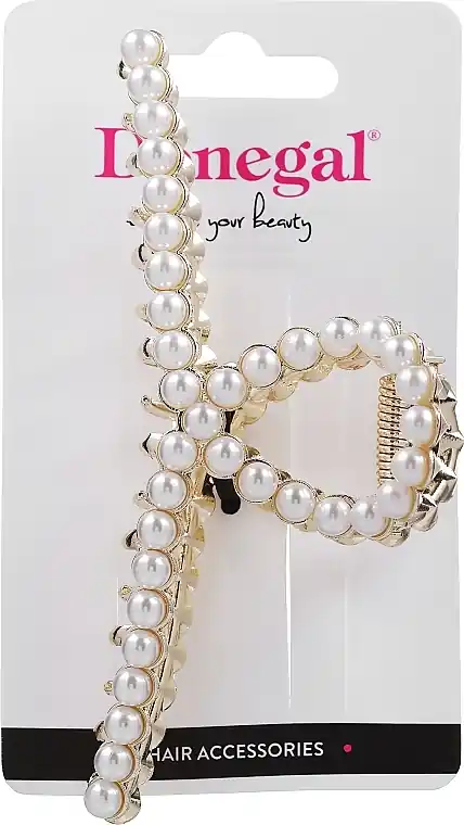 Hair Clip, FA-5720+1, gold with pearls