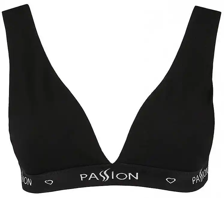 Cotton Sport Top with Deep Neckline PS015, black - Clothes