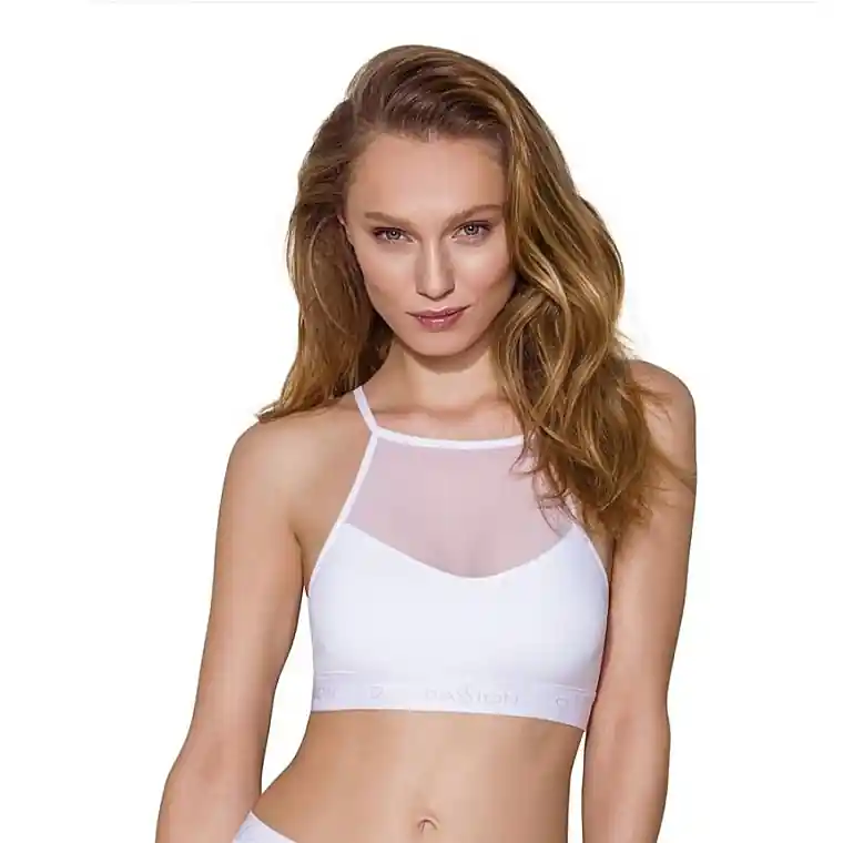 Sports Top with Transparent Insert, white - Clothes
