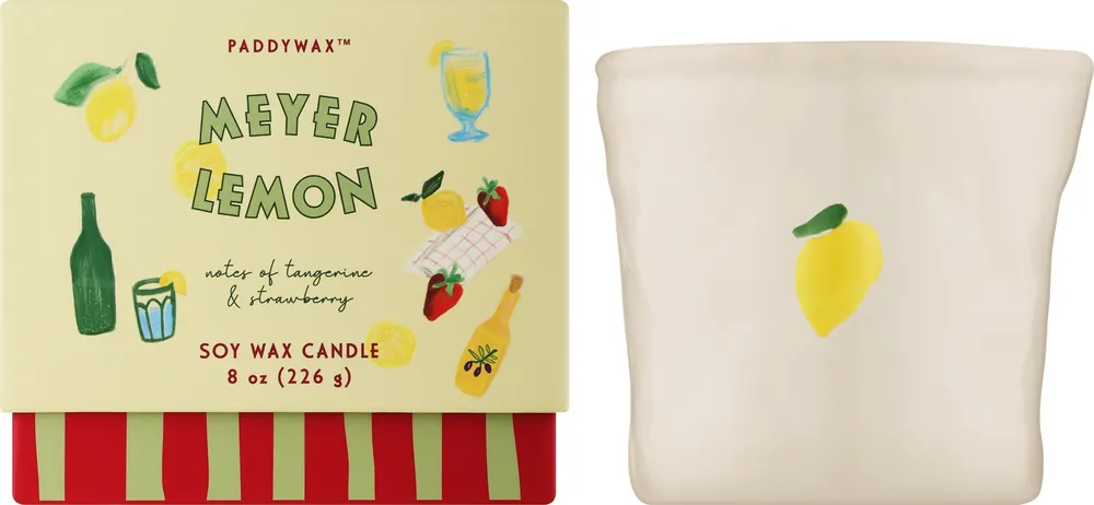Meyer Lemon Scented Ceramic Candle - Bath and Body