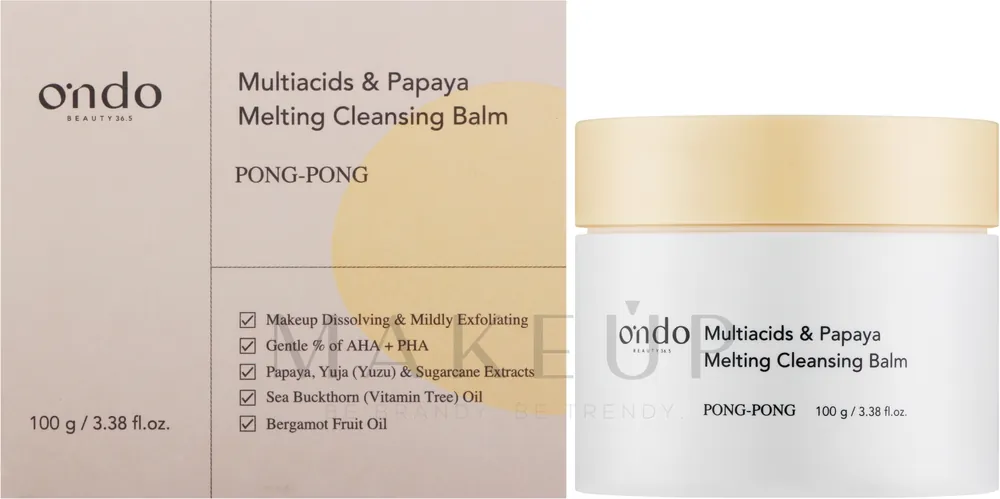Ondo Beauty 36.5 Multiacids & Papaya Melting Cleansing Balm - Makeup