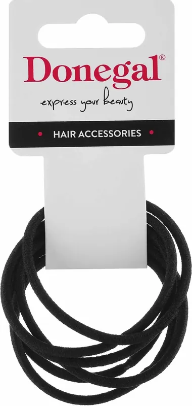 Set of hair ties, FA-5668, 6 pcs, black