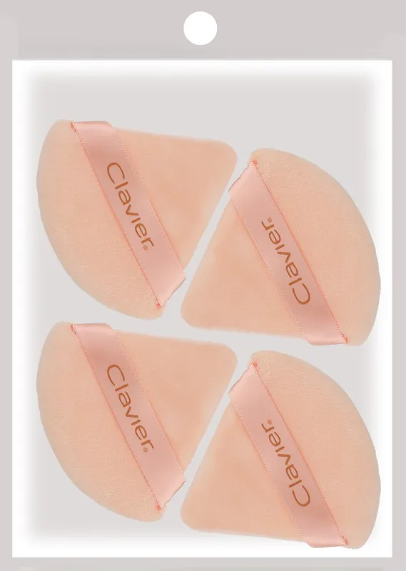 Makeup Sponge 'Triangular Puff', beige, 4 pcs. - Accessories