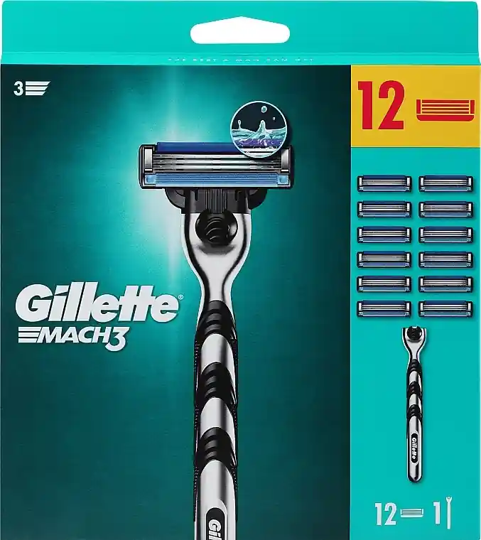 Shaving Razor with 12 Refill Cartridges - Men