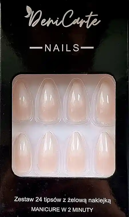 False Nails, ombre white, 24 pcs.